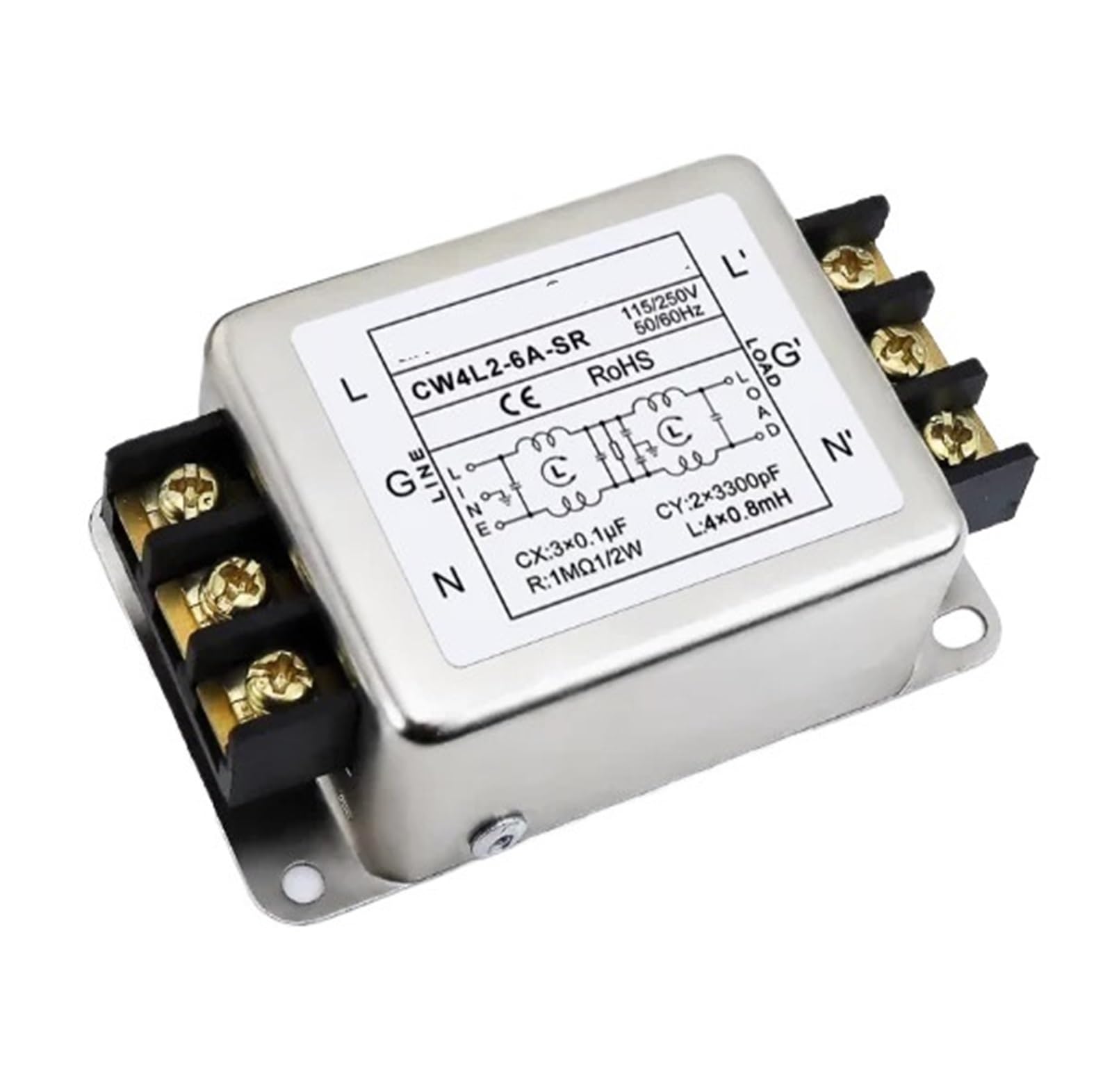 MBPAIHOP CW4L2-6A-SR anti-interference AC 220C power filter circuit audio purifier dual terminal desktop dual terminal