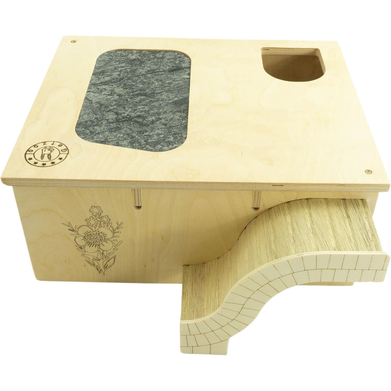 Getzoo Residencial Eduardo – Refugio para animales pequeños personalizables de madera robusta multiplex – Diseño flexible con escalera – Ideal para roedores y animales pequeños (Eduardo Premium)