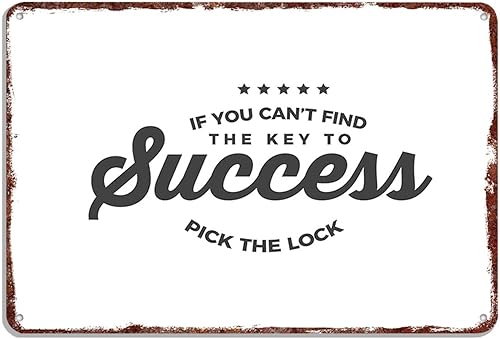 BGUXIG Vintage Metal Signs pick the lock Posters Wall Art Print for Office Dorm Man Cave Garage Decor 8X12inch