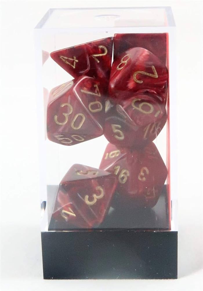 Amazon.com: Chessex CHX27434 Dice - Vortex: 7Pc Burgundy