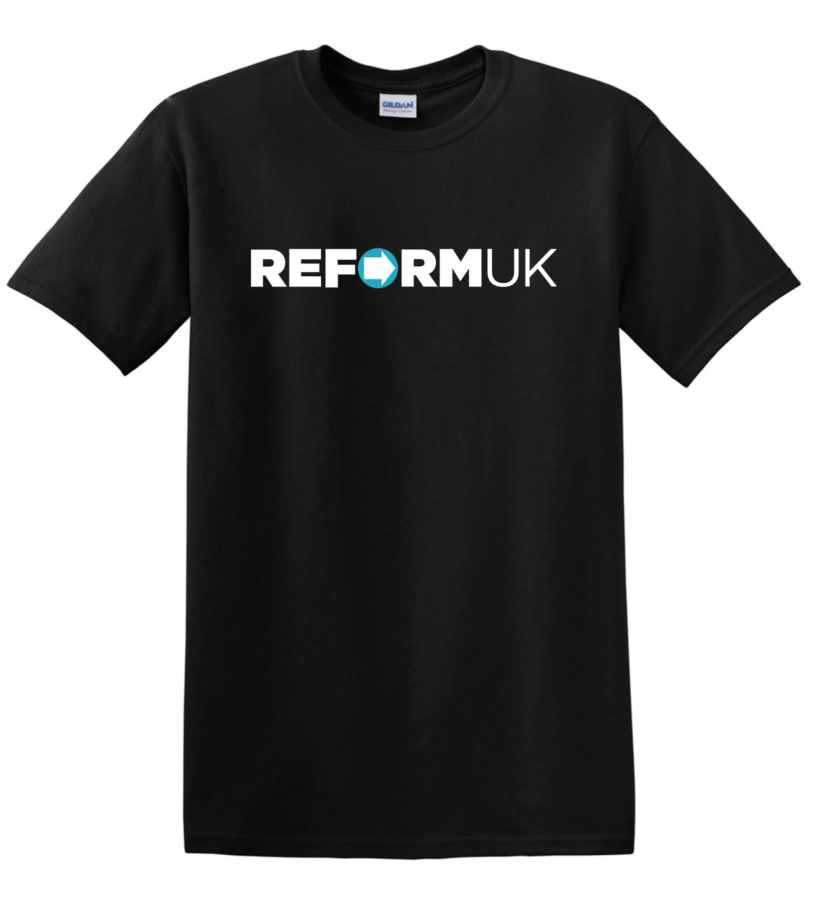 Revolutionary Tees Reform UK Nigel Farage Let's Make Britain Great Again Political Party Heavy Cotton T-Shirt Black