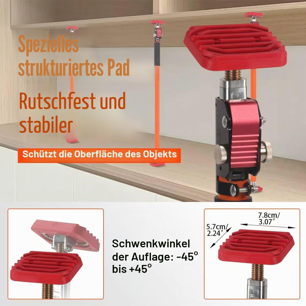 3. Hand verstellbares Stützsystem, robuste Stahl-Stützstangen für Schrankheber, Laderäume und Trockenbauwände, ausziehbar von 61 cm bis 101,6 cm, 2 Stück, Tragkraft 120 kg