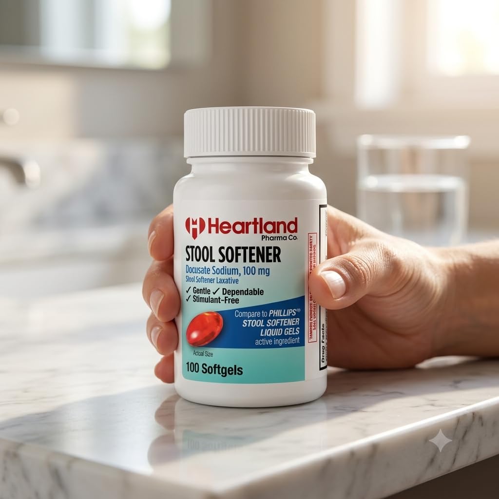 Docusate Sodium 100mg Softgels | Laxatives Stool Softener, Regular Strength | Gentle, Dependable & Stimulant-Free | 100 Count Bottle — Amazon image 8