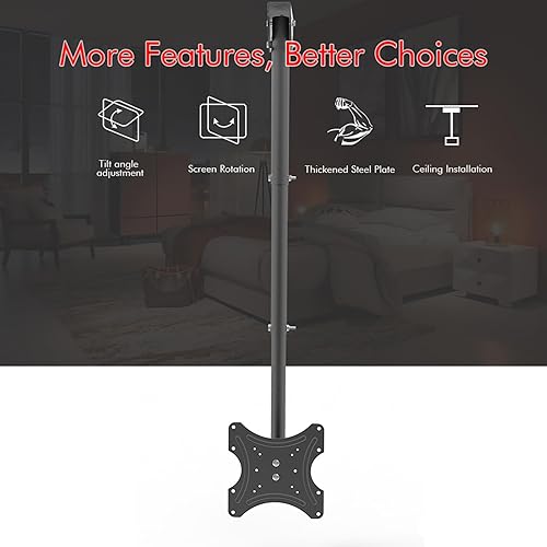 Miniatura 2 de Soporte de techo para TV que se adapta a la mayoría de televisores de pantalla plana LED, LCD OLED de 32 a 55 pulgadas, soporte de pared universal,