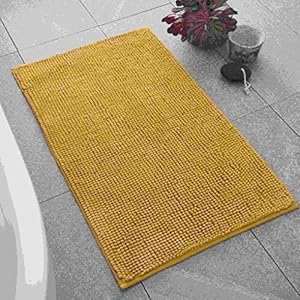 Catherine Lansfield Bobble Bath Mat Ochre Yellow