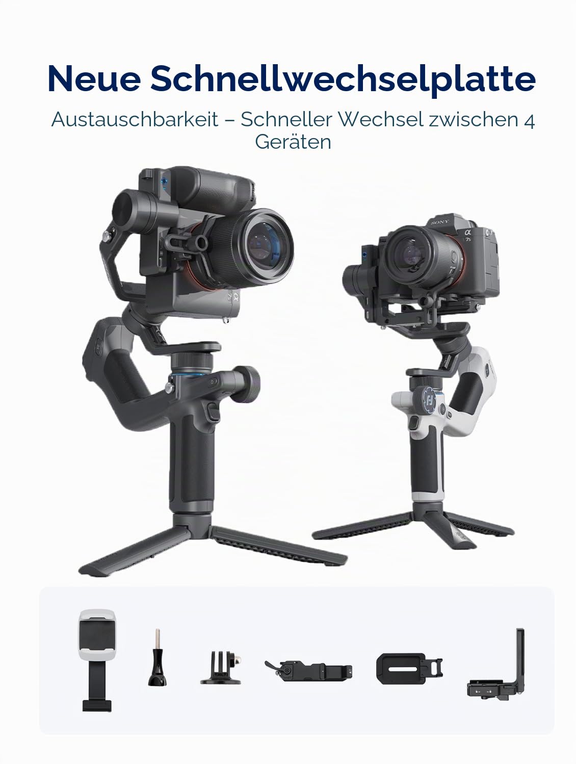 FeiyuTech SCORP Mini 2 Kit – 3-Achsen Gimbal Stabilisator für Spiegellose Kameras & Smartphone, mit AI-Tracking, Gestensteuerung, Touchscreen, Leichter Stabilisator für Vlog, YouTube, TikTok & GoPro