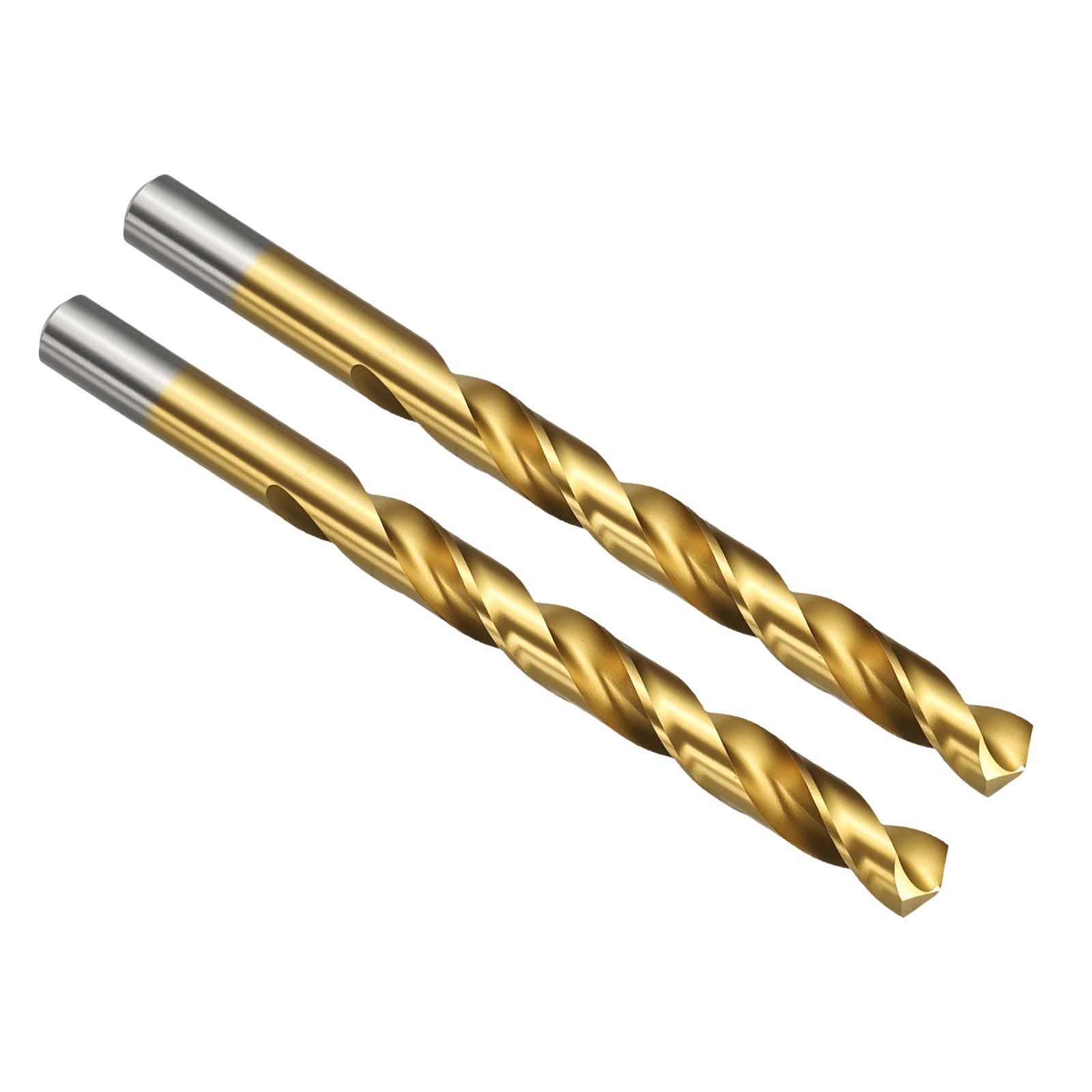 PATIKIL 7/16" Drill Bit, M42 8% Cobalt High-Speed Steel Jobber Straight Shank 135° Titanium Nitride (TiN) Coated for Hard Metal Stainless Steel - 2 Pack — image 1