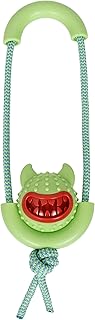 Pet Life Â® Sling-Away Treat Dispensing Launcher with Natural Jute, Squeak Rubberized Dog Toy