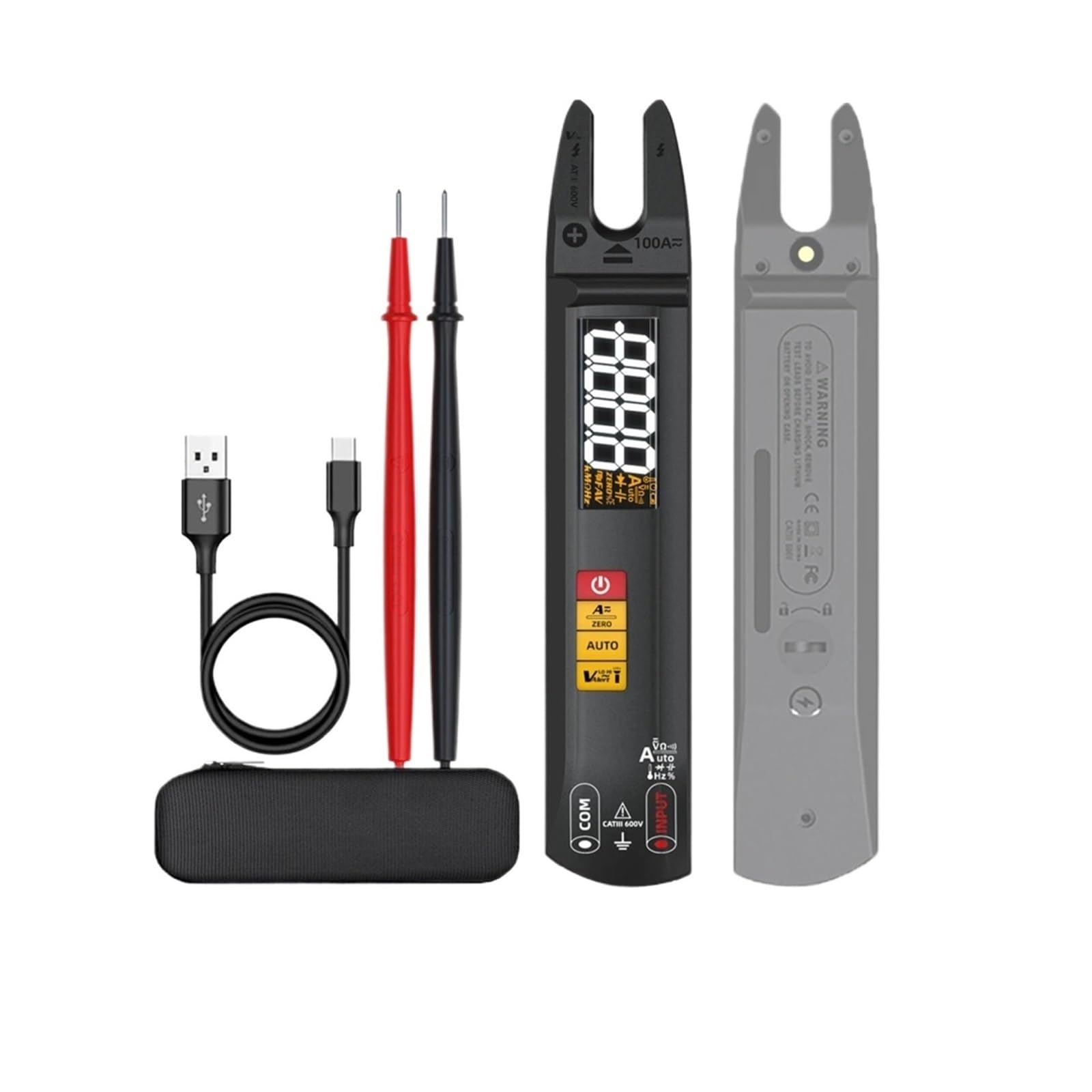 U1 100A Pinza amperometrica digitale True RMS AC DC rilevamento NCV