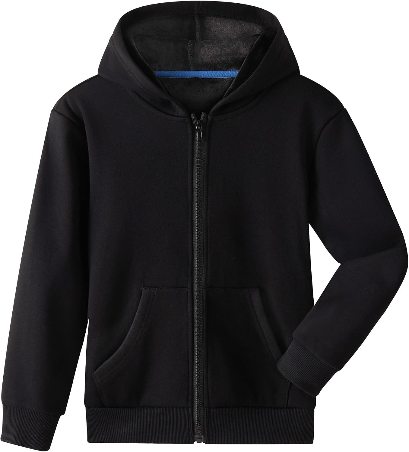 Boys Luxury Plush Fleece Lined Zip Up Hoodies, Unisex Kids Cozy Lining Sweatshirts, Soft & Warm Jacket for Girls