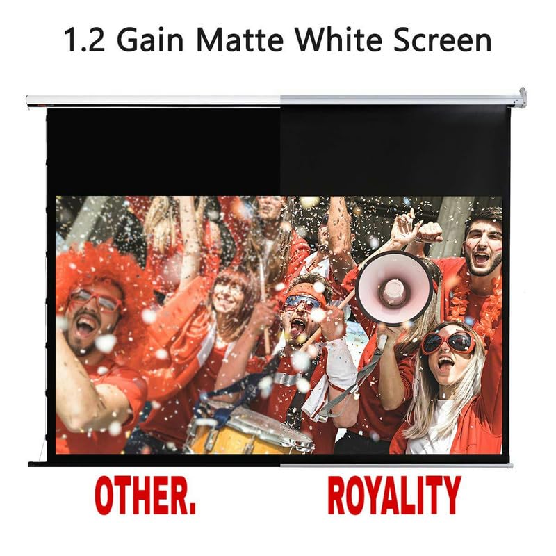 Image of Royality 84 Inch Imported Fabric Wall Type Pull Down Screen Without Auto Lock Mechanism with 1080P, 3D and 4K Technology Ratio-4:3 -(6ft (W) x 4ft (H)),(White)