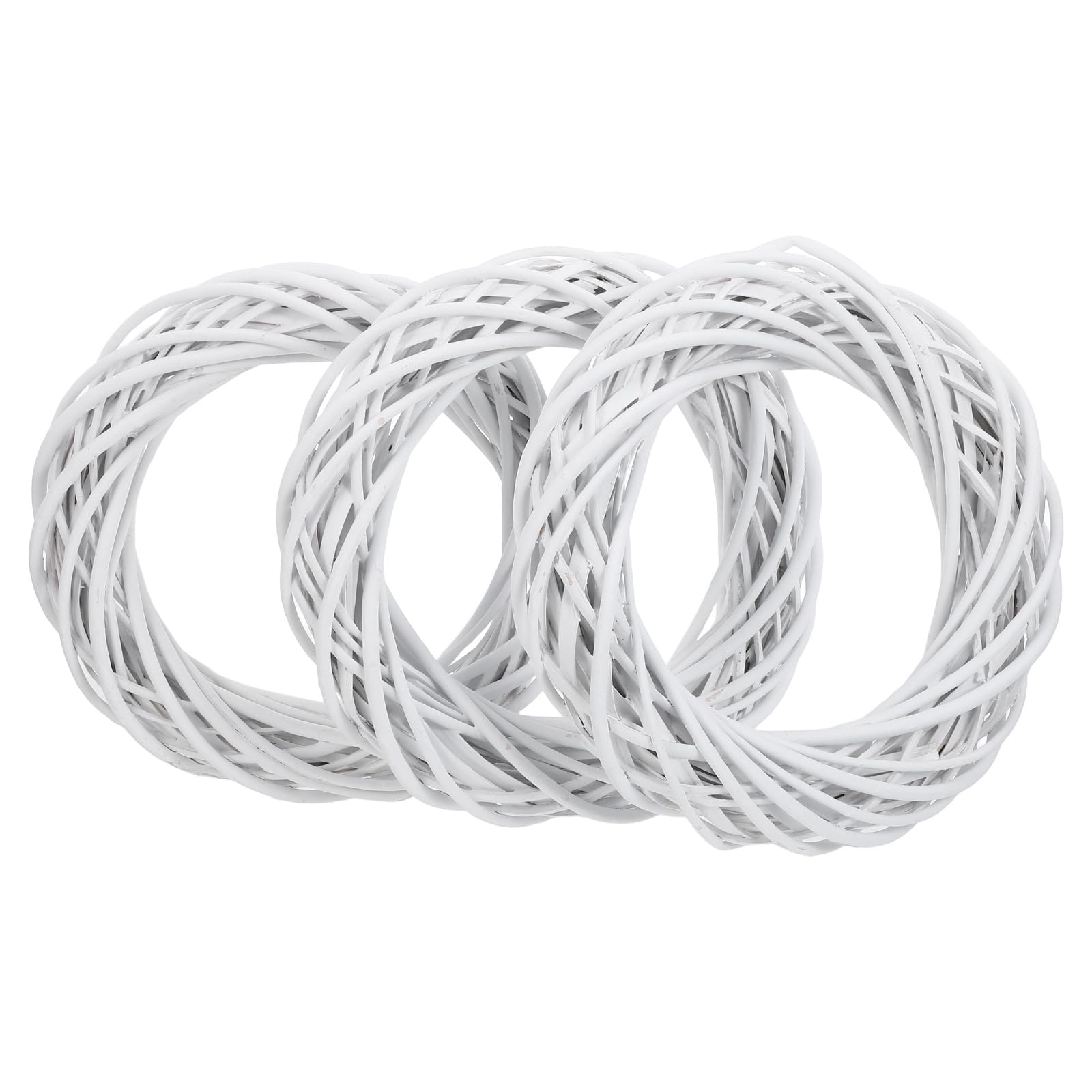 Couronne de fleurs et base en rotin blanc 30 cm idéale pour une déco de porte champêtre