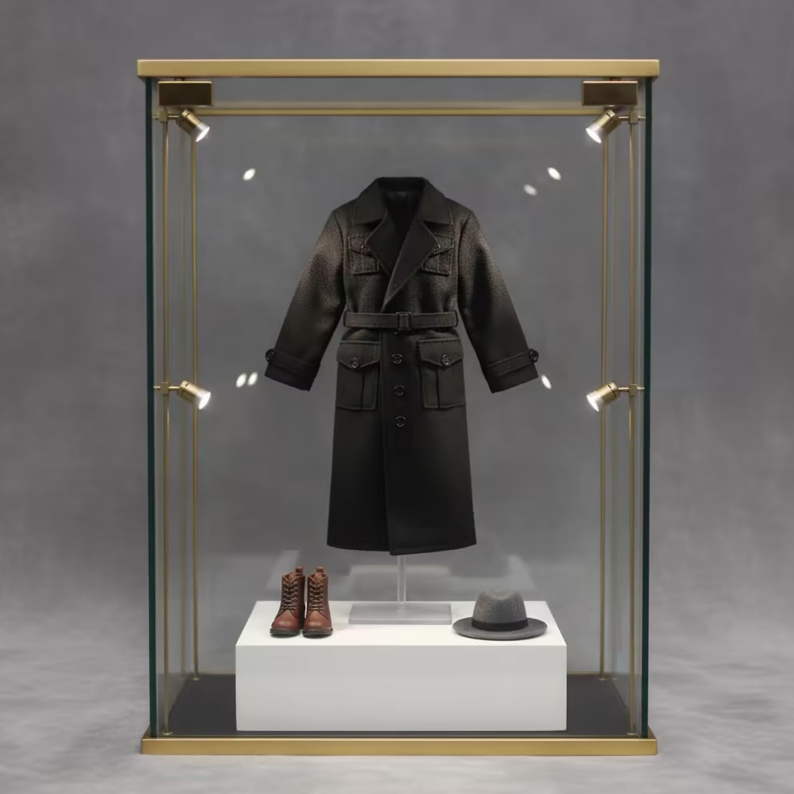 Gabardina Negra Larga Acabado Mate Gabardina Larga Mangas Largas Ropa Muñeca
