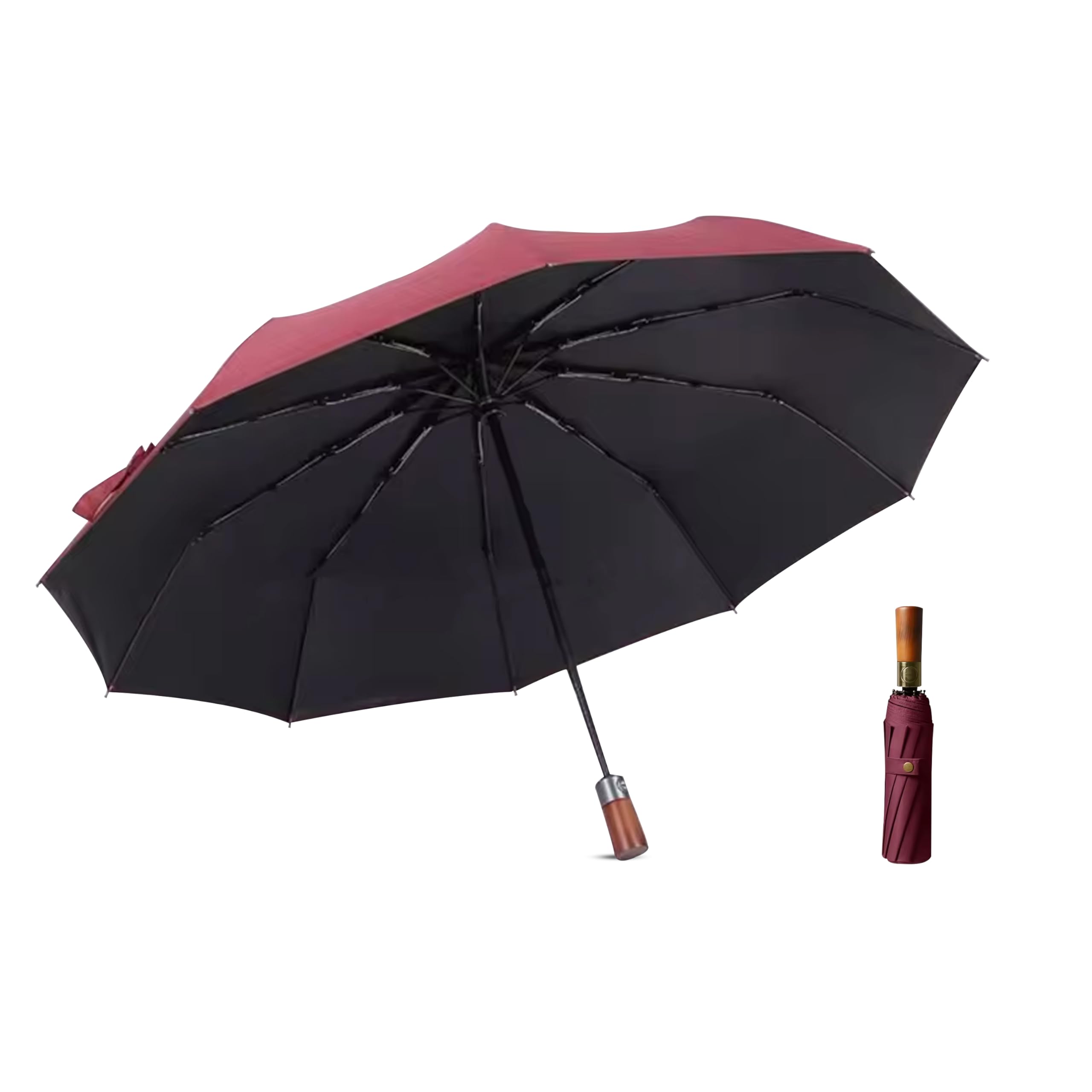 Wind Resistant Waterproof Umbrella - Pack of 1 (Red) | Auto Open & Close Mechanism | Lightweight & Compact | Heavy Duty | Travel- Friendly-image-12