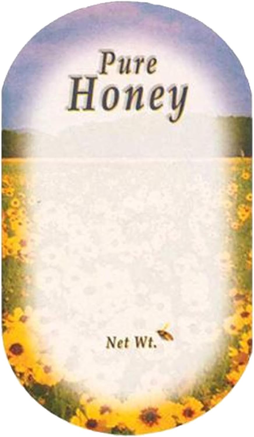 Mann Lake Customizable Field of Flowers Honey Labels, Self-Adhesive, Easy-to-Apply, Boost Honey Sales, Multi-Surface Applicable, Roll of 250 (1 3/4" x 3")