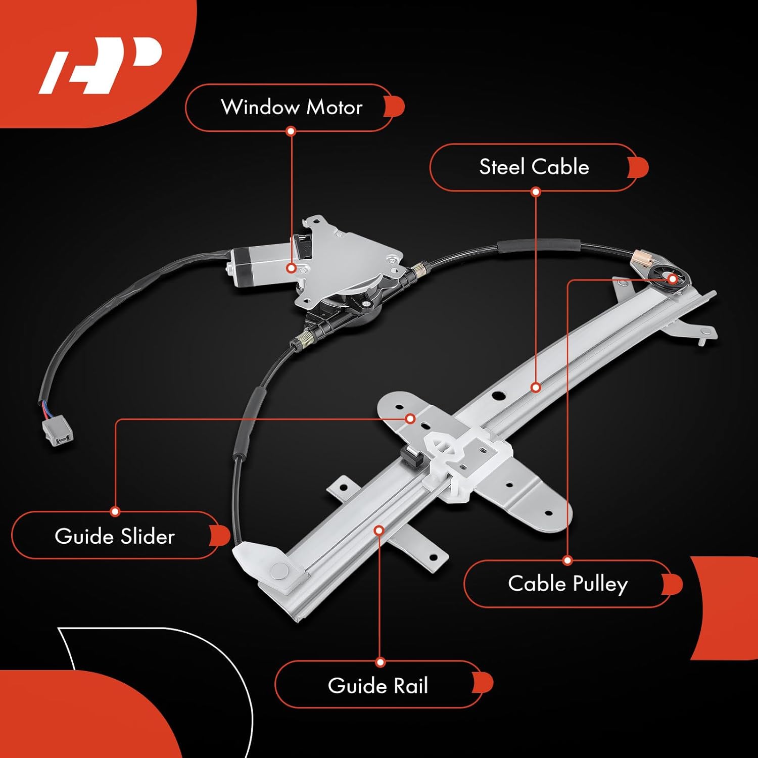 A-Premium Power Window Regulator with Motor Compatible with Mercury Grand Marquis Marauder Ford Crown Victoria Rear Left Driver Side