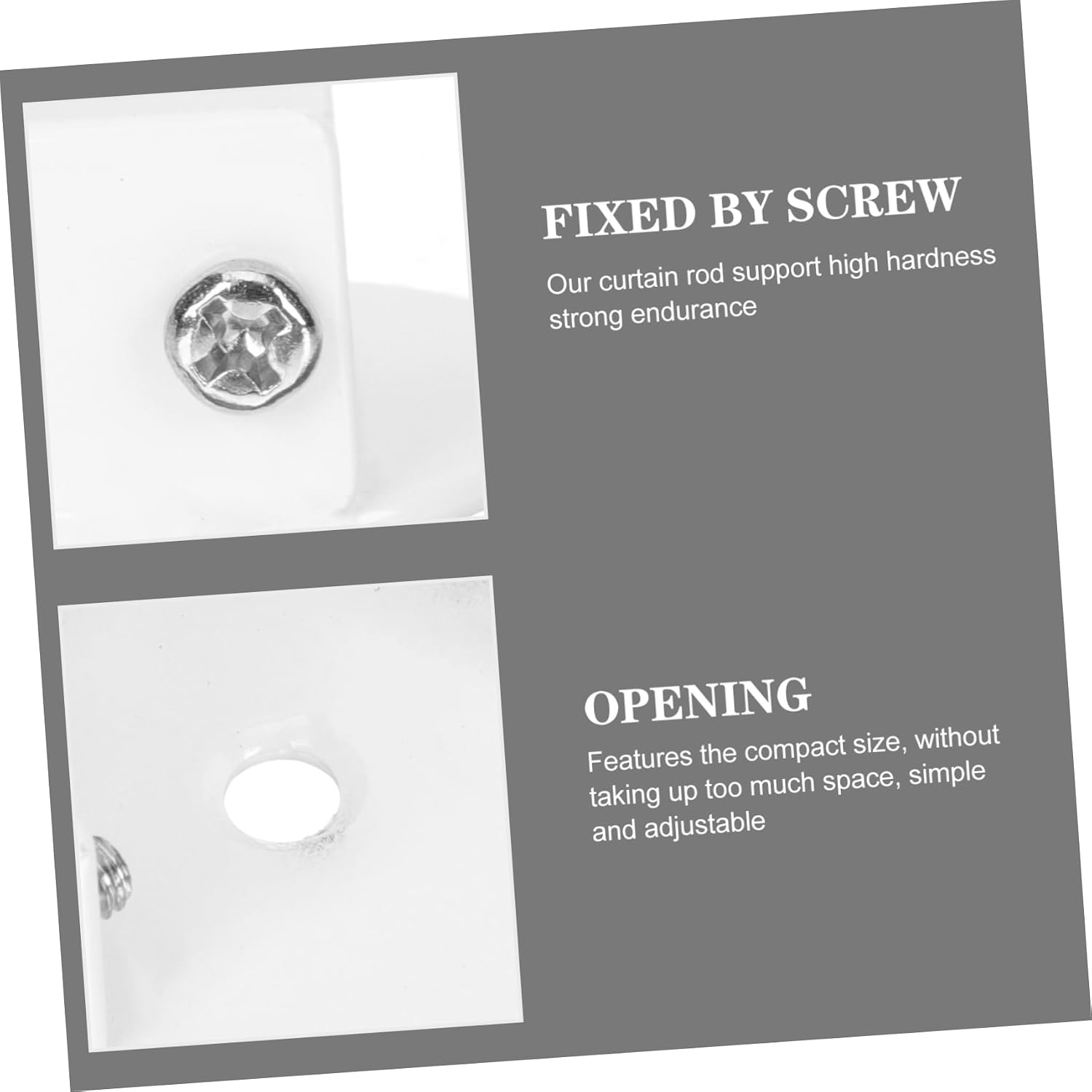 4pcs Easy Install Thin Curtain Rods No Drill Brackets for Shower Rods Closet Pole Socket Holder