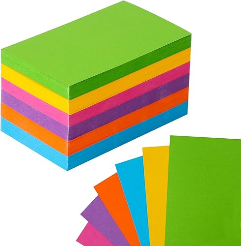 300 tarjetas de índice de 3 × 5 tarjetas de notas de colores para estudiar tarjetas flash en blanco, tarjeta de papel grueso colorido para tomar