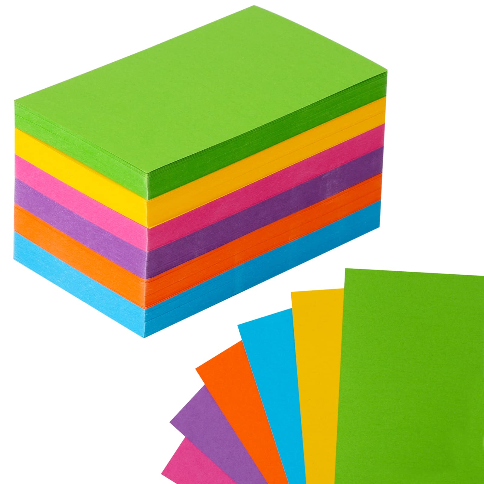 300 PCS Index Cards 3 × 5 Colored Note Cards for Studying Blank Flash Cards Colorful Thick Paper Card for Office Note Taking and To Do List