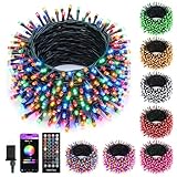 Minetom 82ft 250LED Color Changing Christmas Halloween Tree Lights, LED RGB String Twinkle Lights, 16 Milion Adjustable Colors Smart Fairy Lights with Remote & App & Timer for Xmas Tree Holiday Party