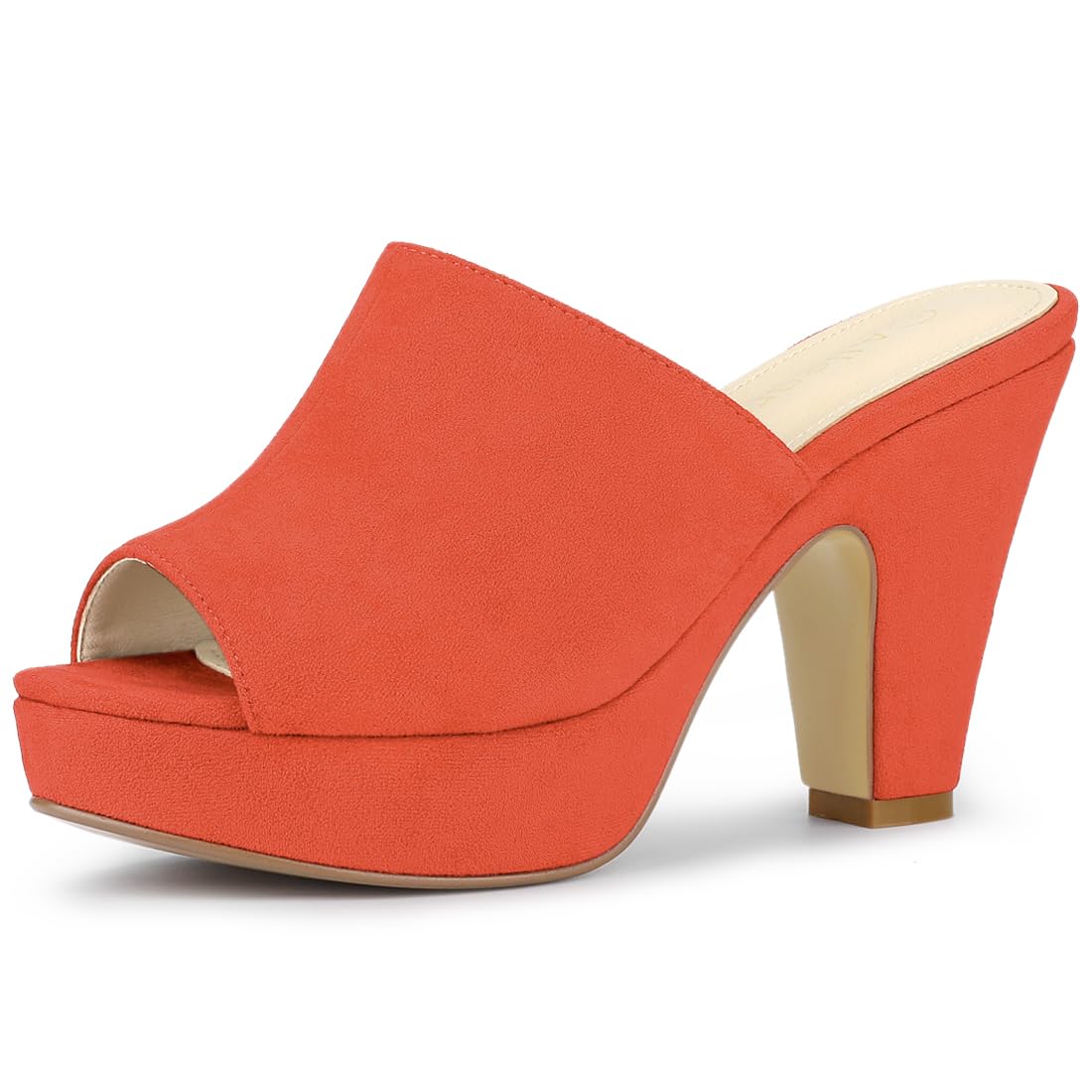 Allegra K Women's Open Toe Platform Chunky Heel Slides Sandals