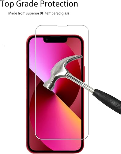 Miniatura 5 de Marco de fácil alineación diseñado para iPhone 13 Mini, protector de pantalla de vidrio templado, paquete de 2 protectores de lente de cámara,
