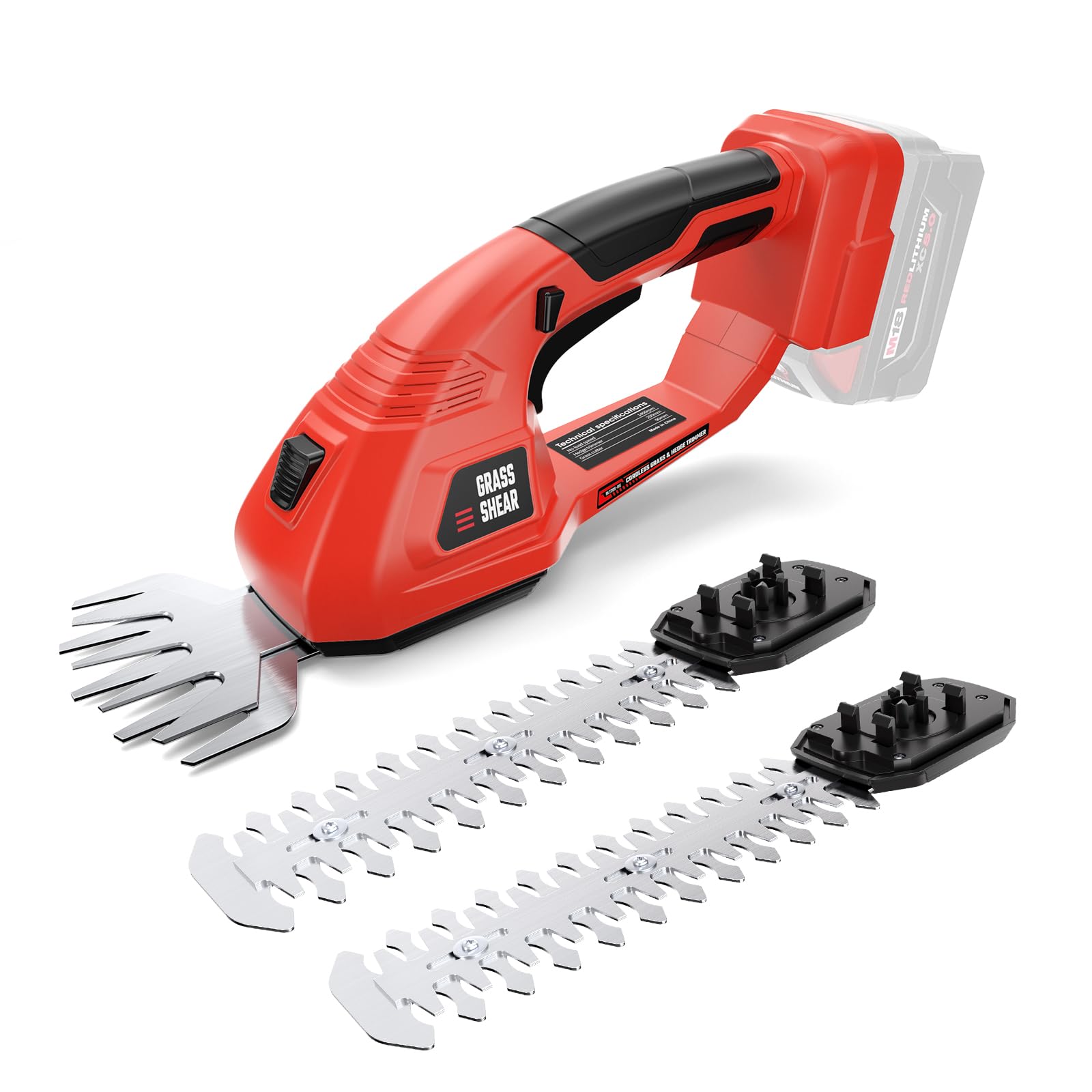 Photo 1 of Cordless Shear & Hedge Trimmer fit Milwaukee M18/18V Battery, 2 in 1 Handheld Electric Shrubbery Trimmer, Bush Trimmer for Yard & Garden, Lawn(Tool Only)
