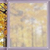 Moroccan Blackout Window Film Taupe White Removable Window Sticker Anti-UV Glass Film 17.7 x 23.6 in