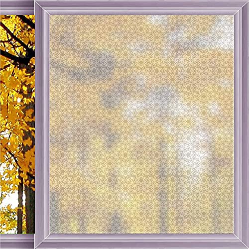 Moroccan Blackout Window Film Taupe White Removable Window Sticker Anti-Uv Glass Film 17.7 X 23.6 In #TOP23