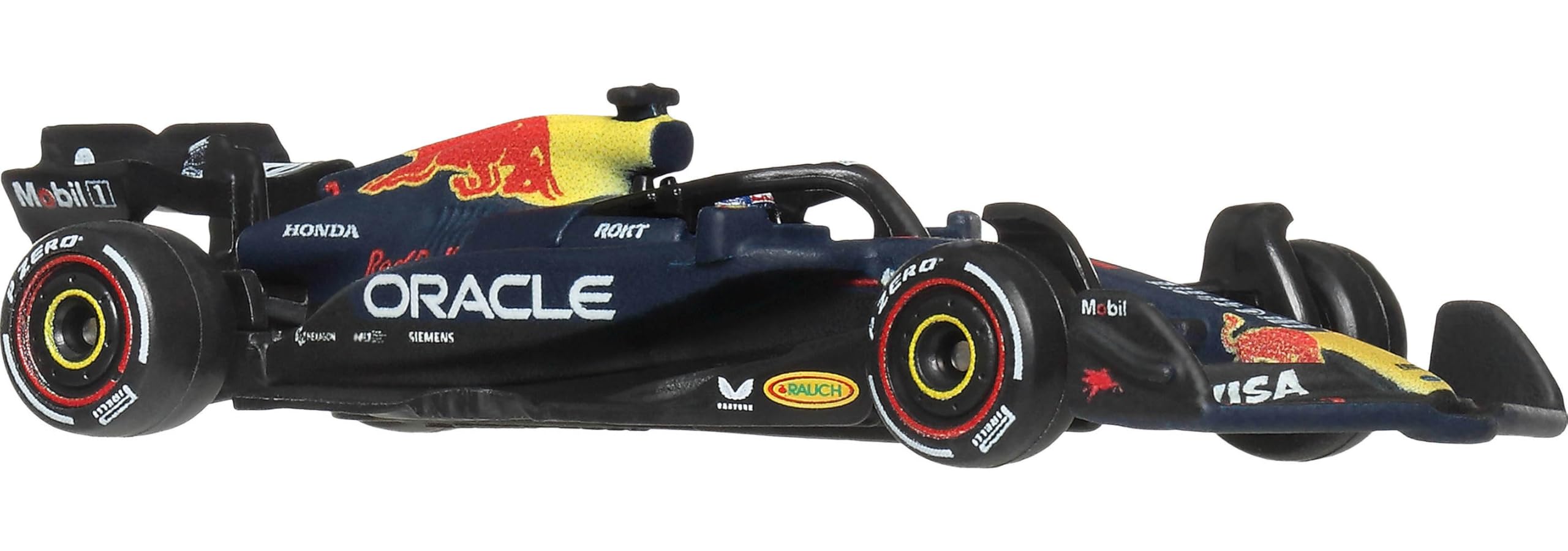 Hot Wheels Formel 1 Oracle Red Bull Racing Max Verstappen #1 – Premium Die-Cast-Spielzeugauto im Maßstab 1:64, Sammelspielzeug-Rennauto mit Real Riders-Reifen und Metallkarosserie, JKD83 - 4