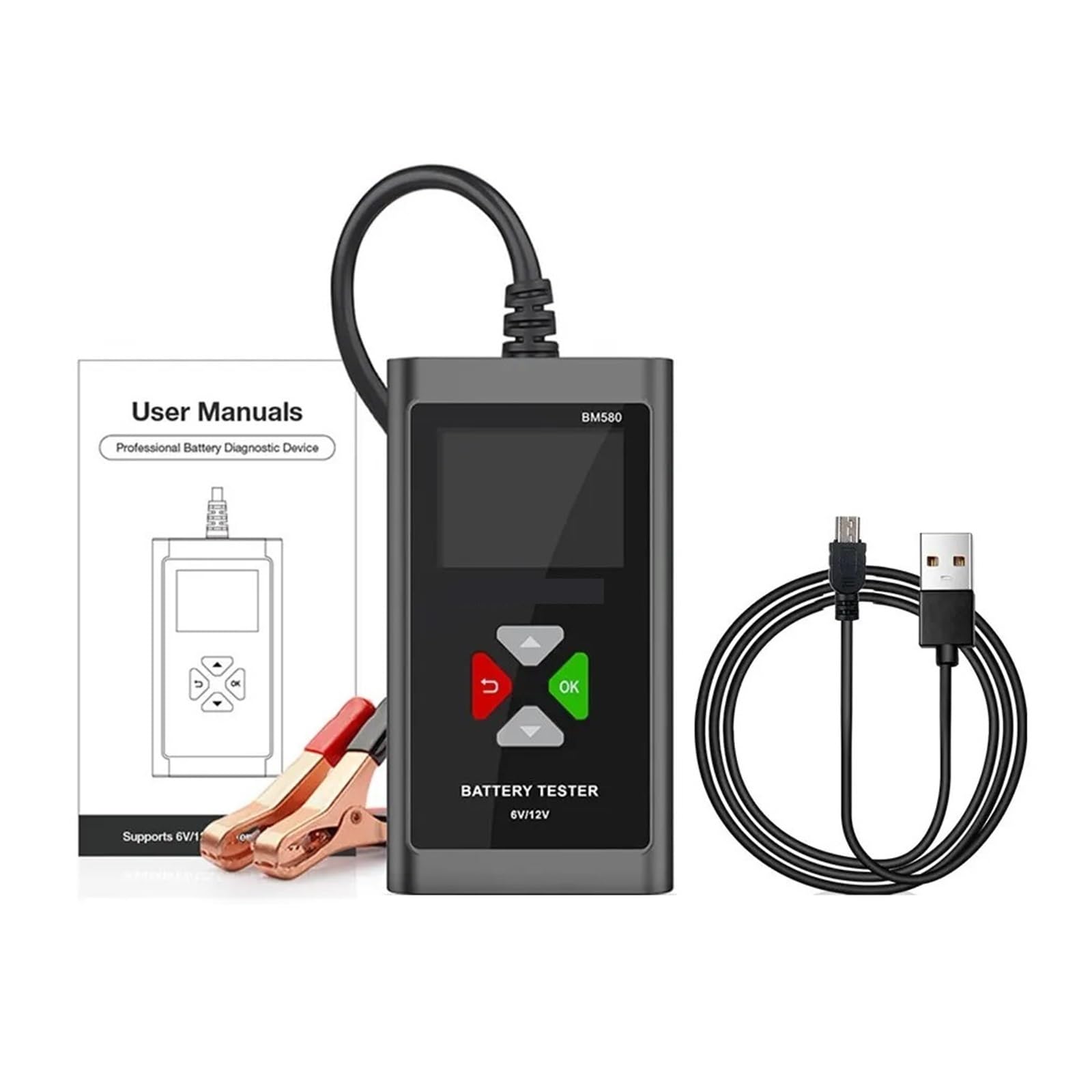 Comprobador De Baterias Probador De Batería De Coche De 12V Y 6V, Prueba De Arranque De Carga, Analizador De Circuito CCA, Accesorios For Automóviles For Batería Húmeda/Gel/ácido De Plomo