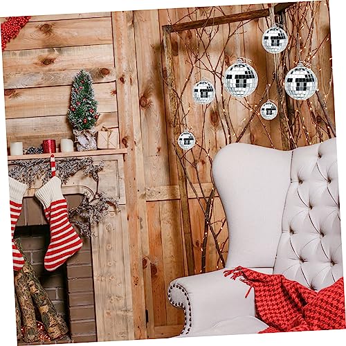 Bolas espejadas Levemolo, 36 piezas, plateadas, para decoración de fiestas, bodas, Navidad y eventos disco, incluye colgante miniatura 7