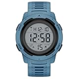 Mens Waterproof Digital Sport Watches Wide Screen Easy Read Display Military Style with Rubber Strap