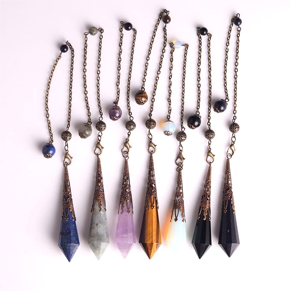 Joyería Fina de Cristal, Cristal de Cuarzo, amatistas, Piedra Natural, péndulo, Amuleto, Colgante, Collar Druzy para adivinación, 1 Pieza de Piedra (Amatista)