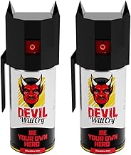 Devil will cry Pepper Spray for Women Safety Self Defence of Men, Girls and Elderly with Glass Breaker Cap and Holster 35G, Set of 2, Black