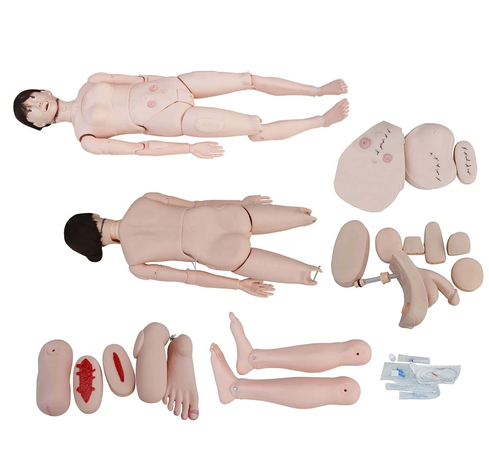 YNIYUJKL Multifunctional Patient Care Manikin Female Male Training Manikin Model Trauma Model Wound Care Education Teaching Model