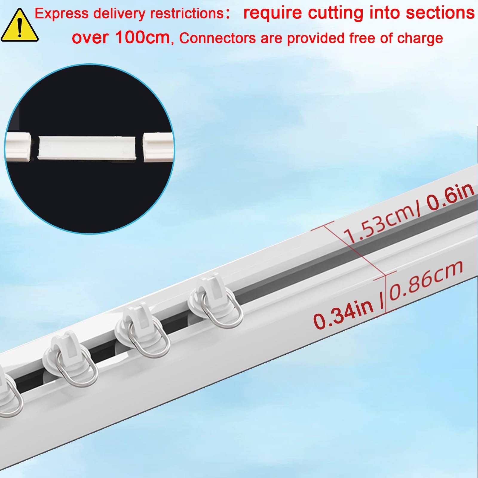Barre de fixation murale et de plafond autocollante de 4 m pour placard et salle de bain – Sans perçage, installation facile, solution de rangement peu encombrante, longueur réglable de 230 cm / 7.5ft