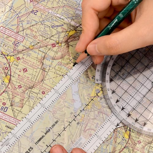 Aviation Plotter Aviation Slide Rule with 8 Functions for Pilot Student Accessories Rotating Azimuth Plotter, WAC Charts, Air Navigation Plotter for Navigational Usage by Medarchitect - Image 6