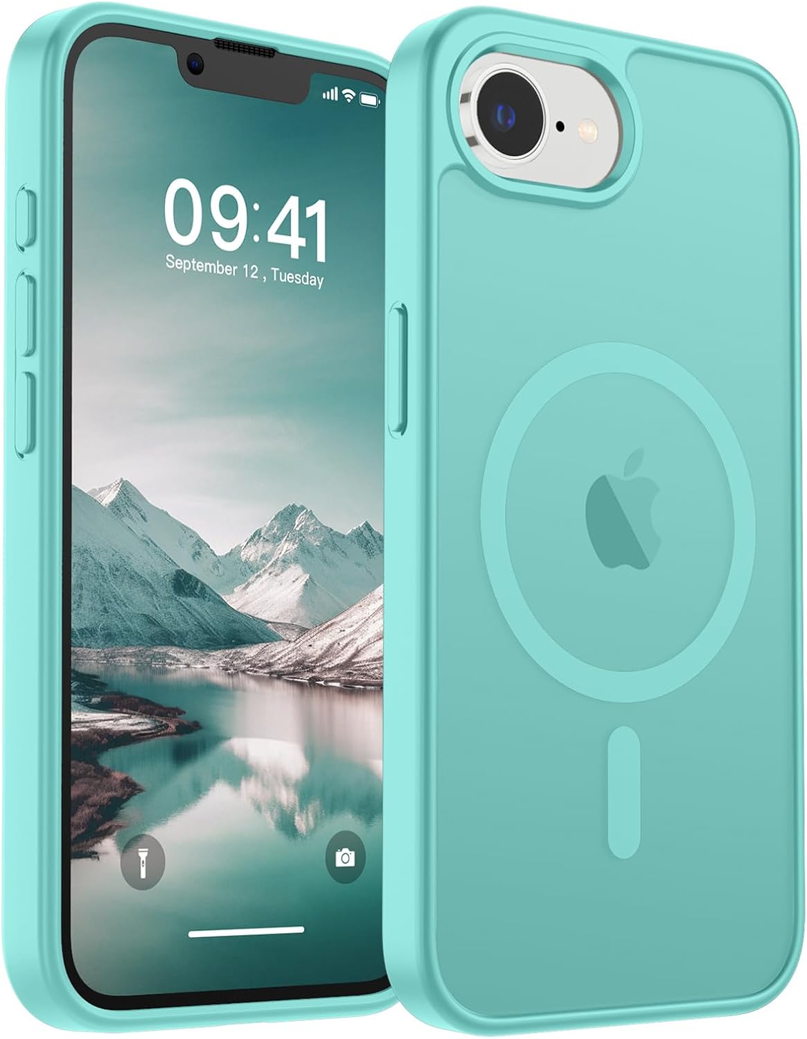 SUPFINE Magnetic for iPhone 16e Case 2025 (Compatible with MagSafe)(Military Grade Drop Protection) Slim Translucent Matte Shockproof with Anti-Fingerprint Phone Case,Blue Green Blue Green iPhone 16e
