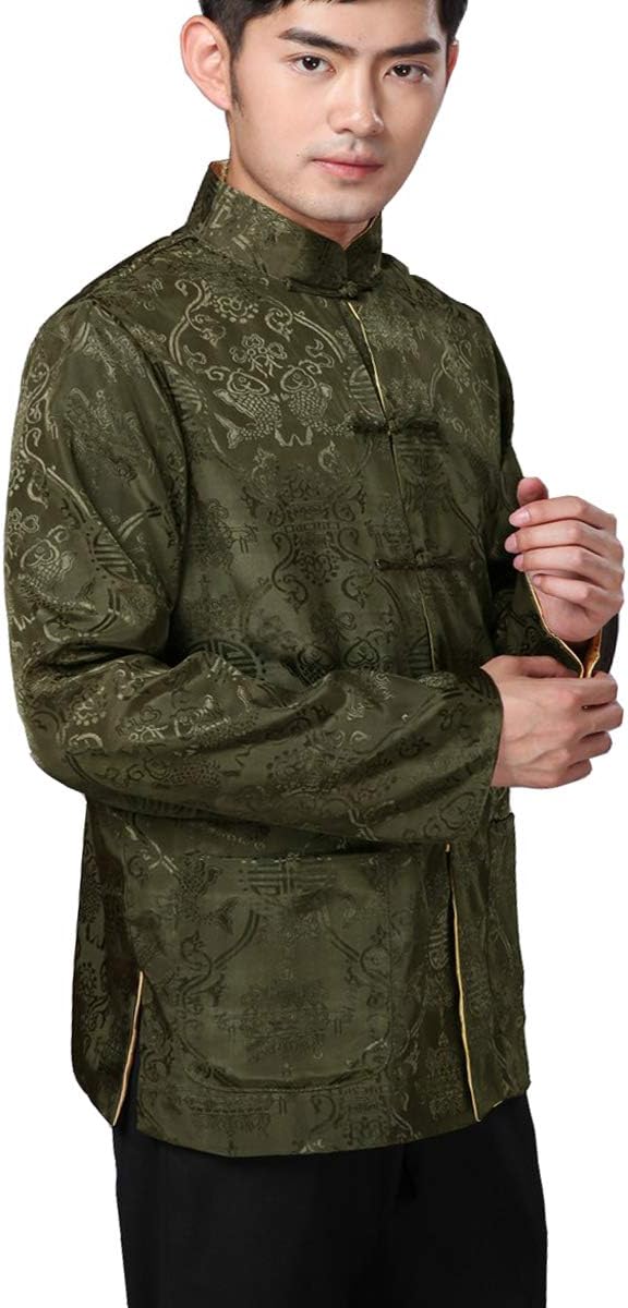 Chinese Traditional Tai Chi Uniform Long Sleeve Top Kungfu Shirt Tang Suit for Men - Image 4