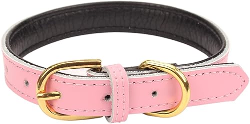 Miniatura 7 de Aolove - Collares de cuero para mascotas, acolchados, para gatos, cachorros, perros pequeños y medianos, Azul marino