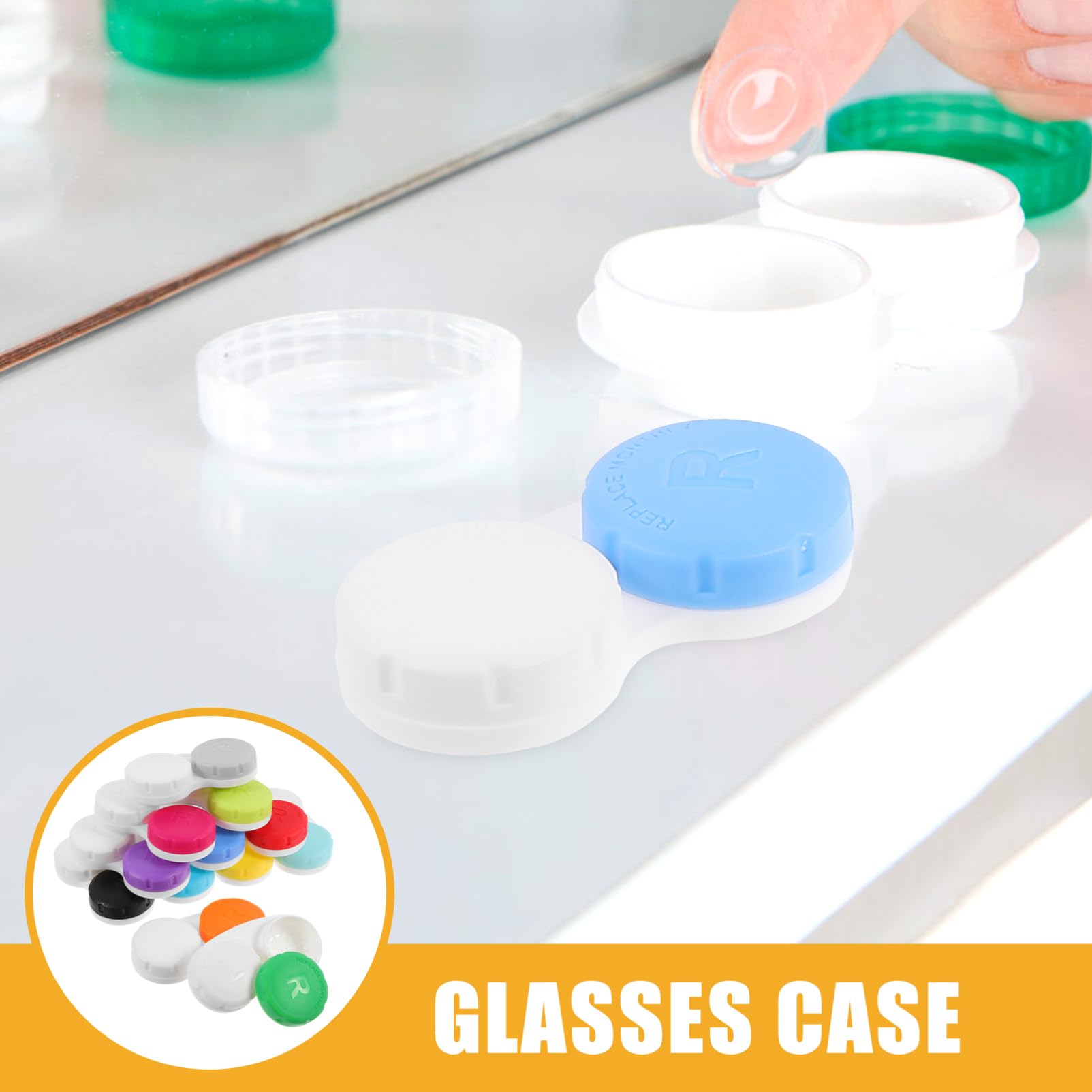 5 Series Estuche para Lentes De Contacto Contenedor De Lentes Cosméticos Ojo Organizador De Lentes De Contactos Caso Pequeño Porta Lentes De Bolsillo El Plastico 12 Piezas X 5