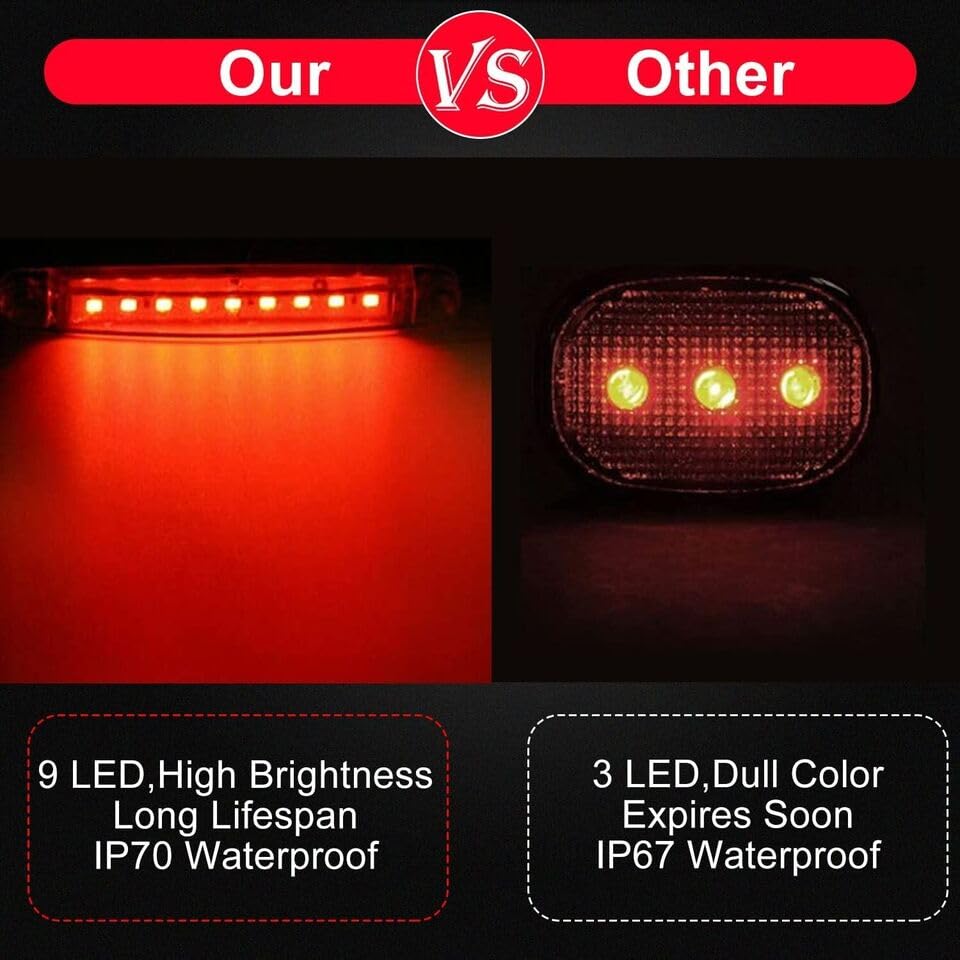Feu de gabarit LED liquidation rouge 24V pour diable électrique - 4-PK - 2