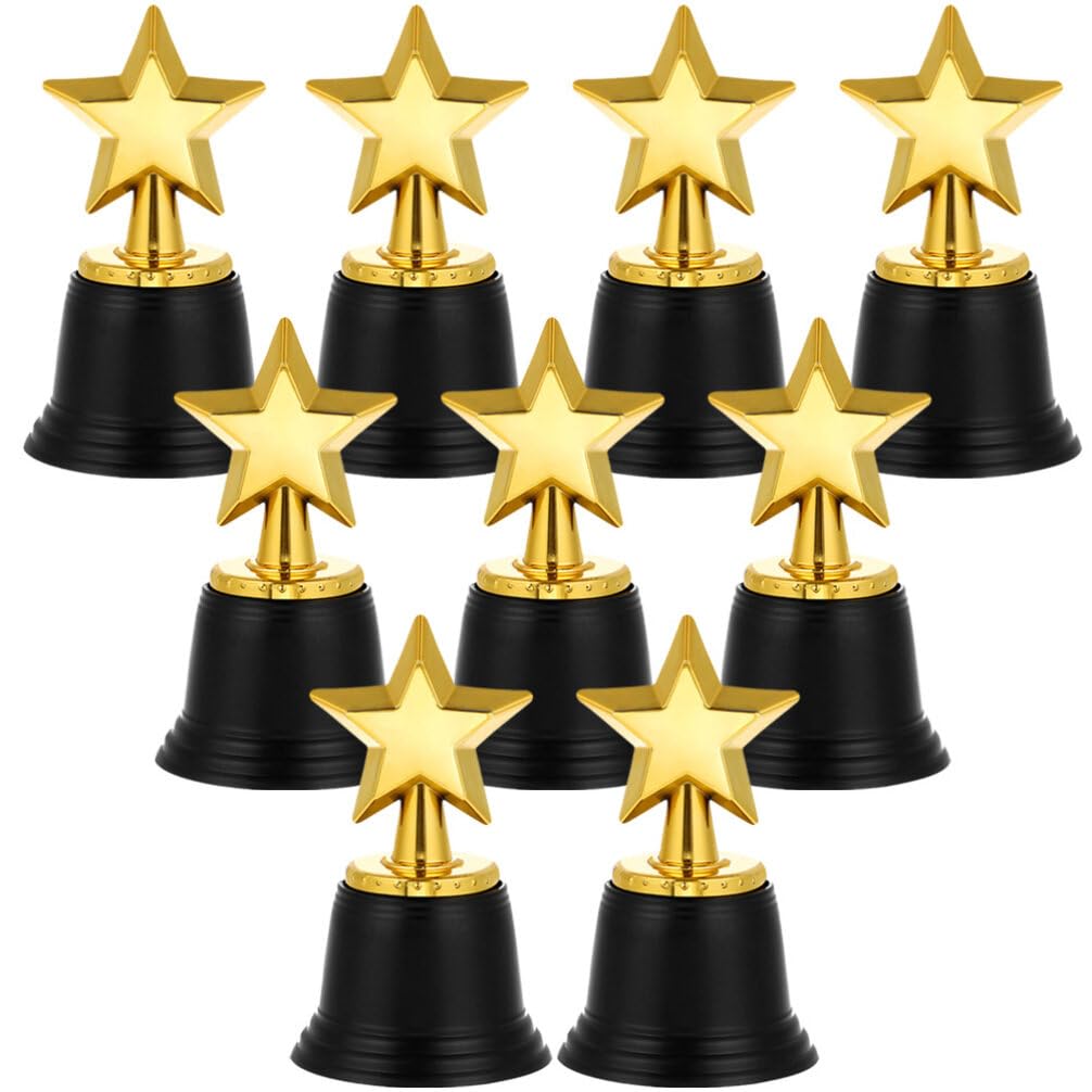 Didiseaon Trophée étoile: 9 Pièces Mini Trophée avec Base Plastique Foot pour Récompenses Sportives Jeux Winner Trophy pour Enfants Décorations de Classe et Concours