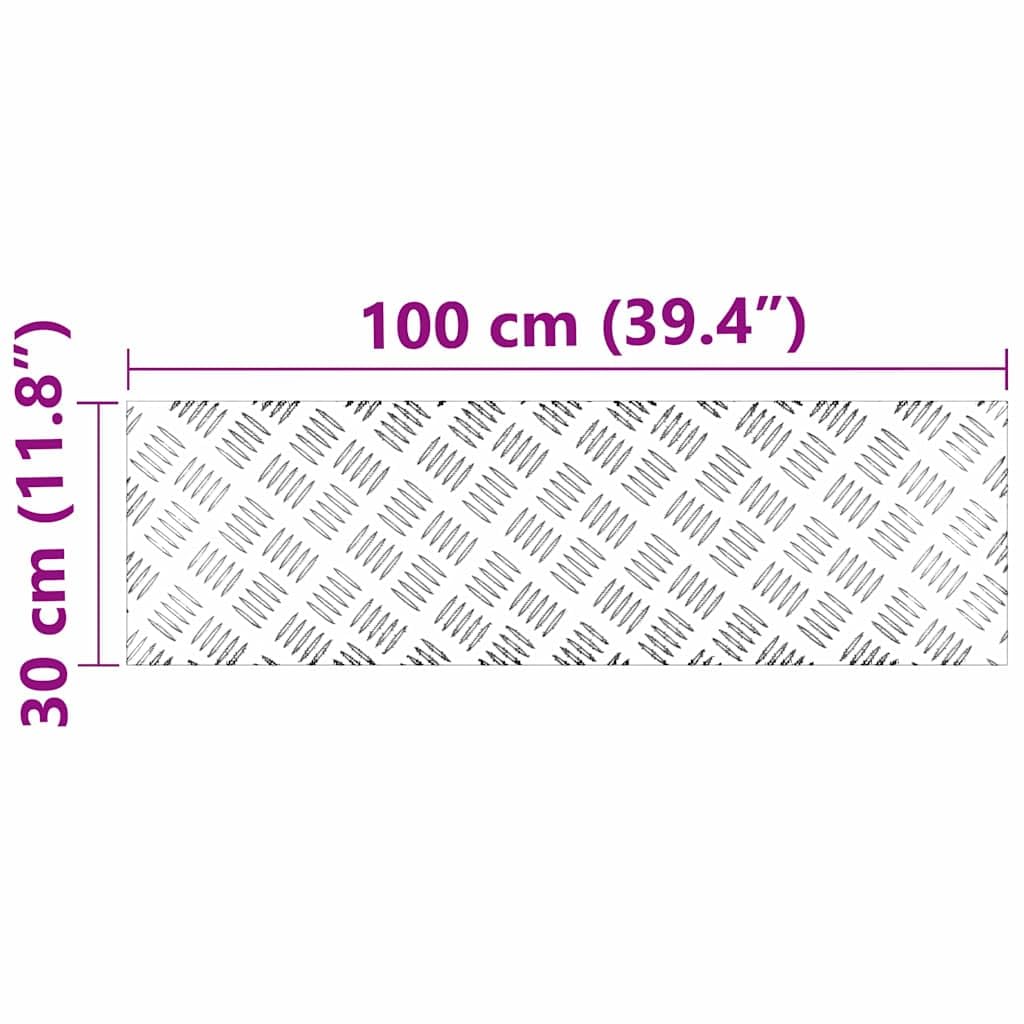 Stopnie schodowe 2 szt. srebrny 100 x 30 cm, aluminium | Antypoślizgowe płyty kwadratowe, aluminiowa powłoka schodowa, do wnętrz i na zewnątrz