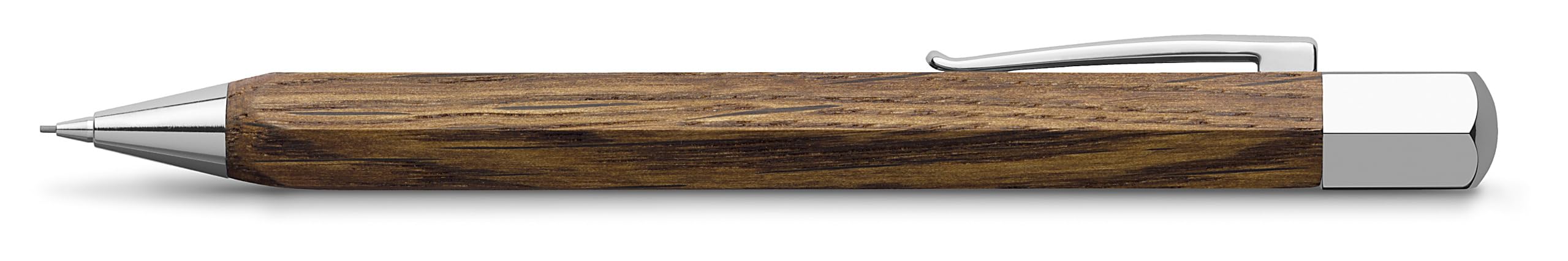 FABER-CASTELL - Matita a rotazione Ondoro in rovere affumicato, 0,7 mm | Elegante matita a mina con fusto in rovere affumicato per scrivere e disegnare con precisione