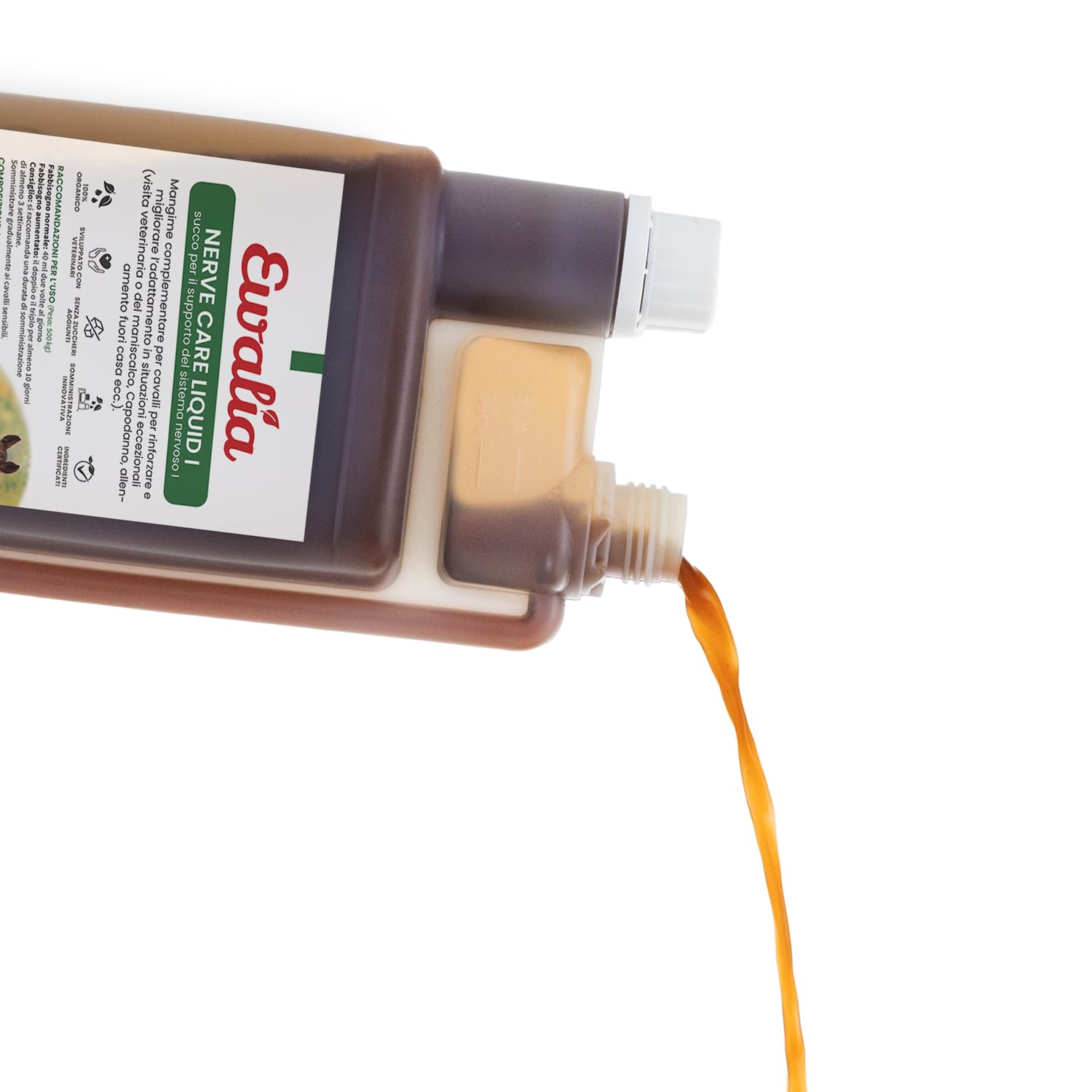 EWALIA Succo nervoso I – Supporto lenitivo per cavalli in situazioni stressanti – Aiuto naturale per visite veterinarie, allenamento e altro ancora, sviluppato con veterinari, 100% pura natura, 1