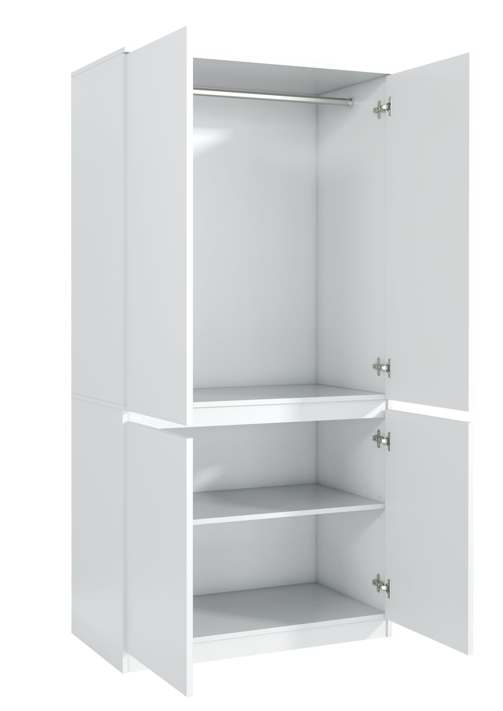 Armario 90 cm, 4 Puertas, Blanco