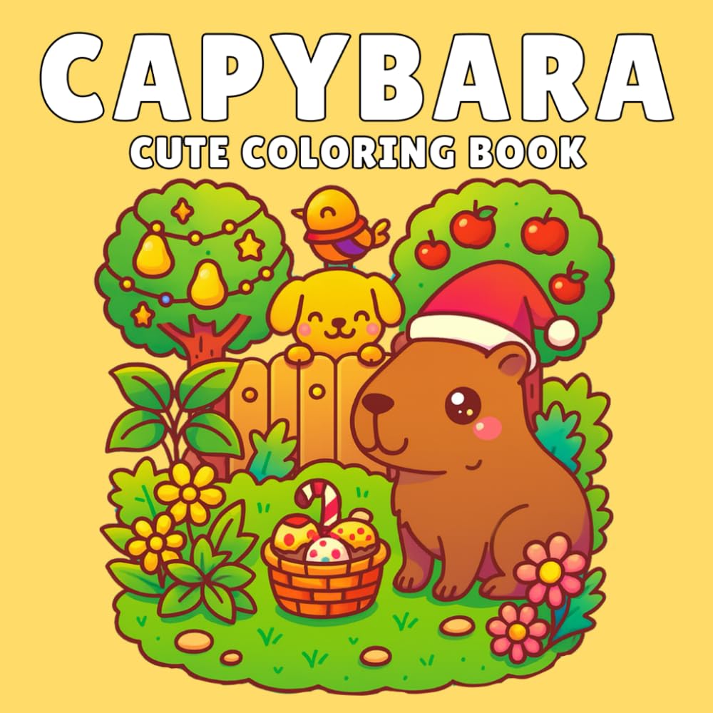 Capybara Cute coloring book: Adorable Capybara Coloring Book Featuring Big, Simple Outlines and Fun Scenes for Young Artists and Stress Free Coloring