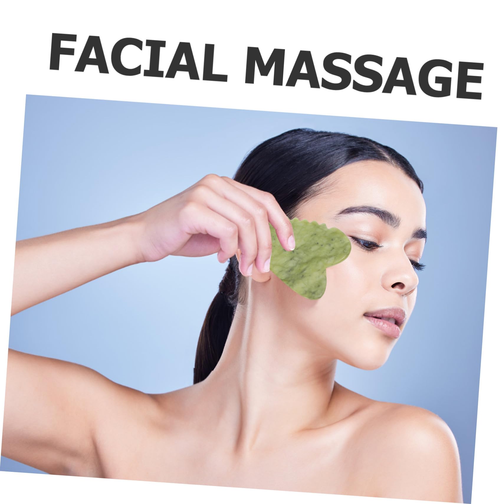Beaupretty 3stücke Massage-schabbrett für Gesicht aus Jade Gesichts-gua-sha-stein mit Ergonomischem Design Gua-sha-werkzeug zur Hautpflege und Wellness Tragbar und Reisefreundlich Reduces